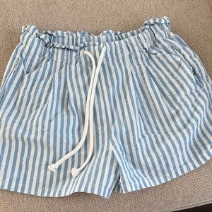Wild Fable Light Blue and White Striped High Waist Shorts
